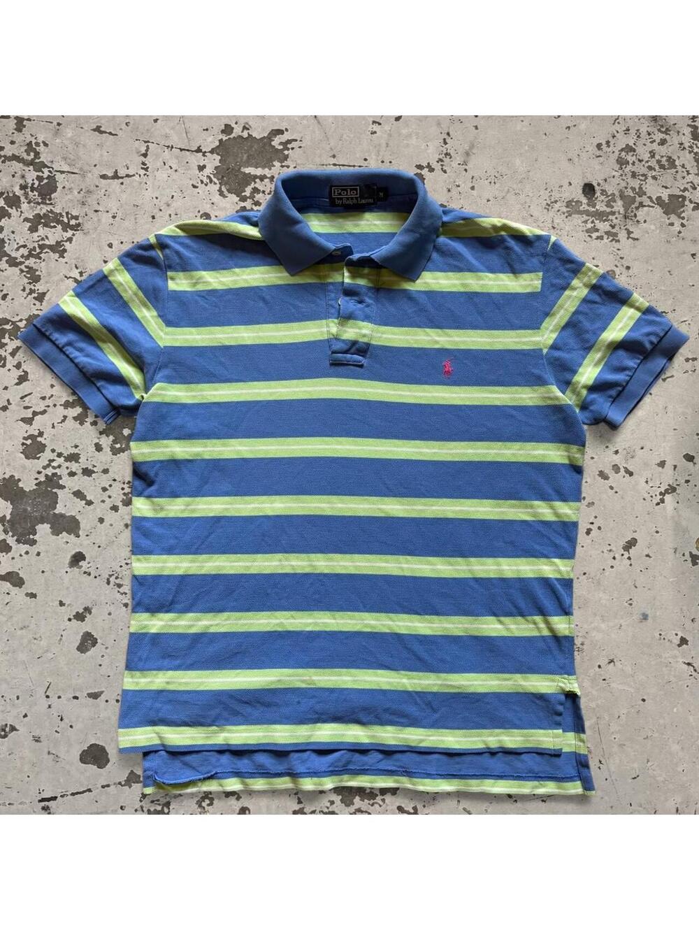 Mens Vintage 90s Polo Ralph Lauren striped Tee SIze M